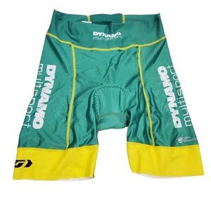 Louis Garneau Padded Cycle Shorts Green Dynamo Mens S‎ Womens L Inseam 7